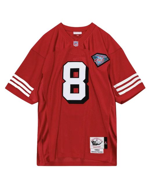 メンズ Mitchell & Ness 1994 Steve Young Scarlet San Francisco 49ers オーセンティック "scarlet" ジャージ Red