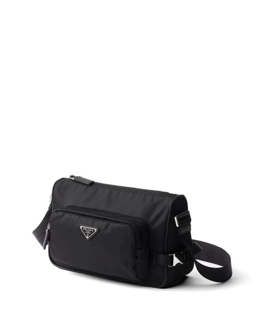Borsa A Tracolla Re-Nylon Media di Prada in Black da Uomo