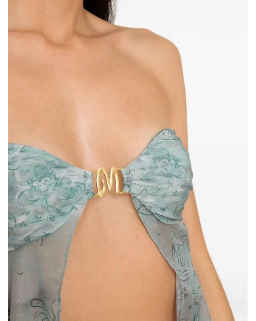 Amir Slama Blue X Jade Picon Blouse À Fleurs