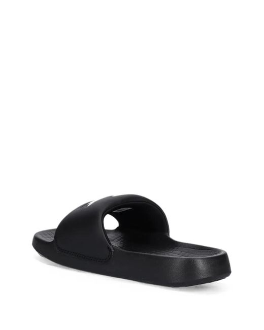 Lacoste White Logo-Patch Slides