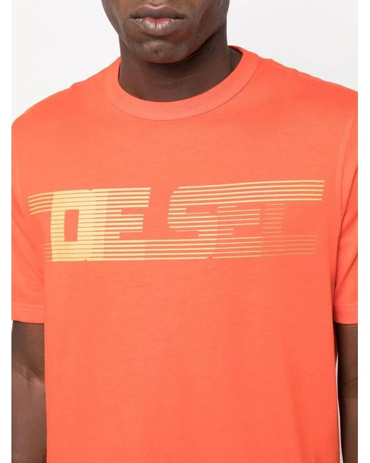 DIESEL Orange T-Just-E19 Logo-Print T-Shirt for men