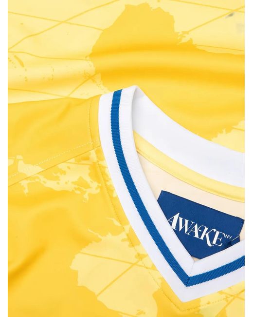 AWAKE NY Yellow Mundial Crown Jersey for men