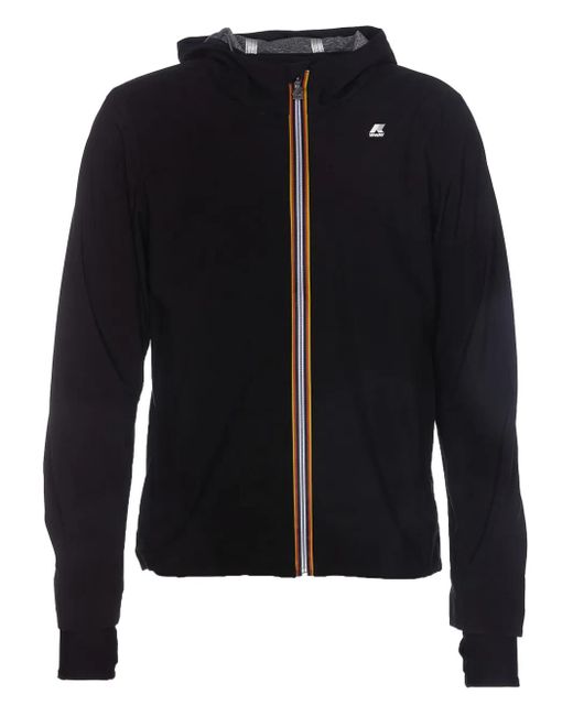 Giacca Con Logo E Cappuccio di K-Way in Black da Uomo