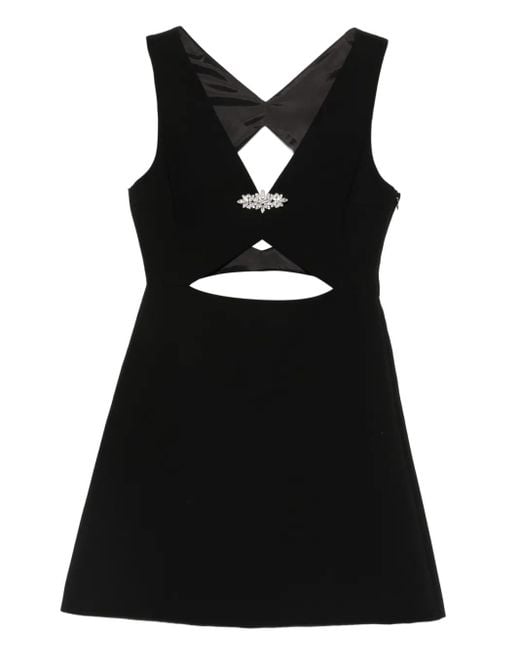 Maje Black Robe Courte À Découpes