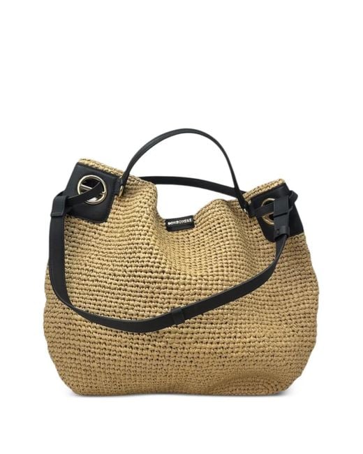 Borbonese Metallic Large London Woven Shoulder Bag