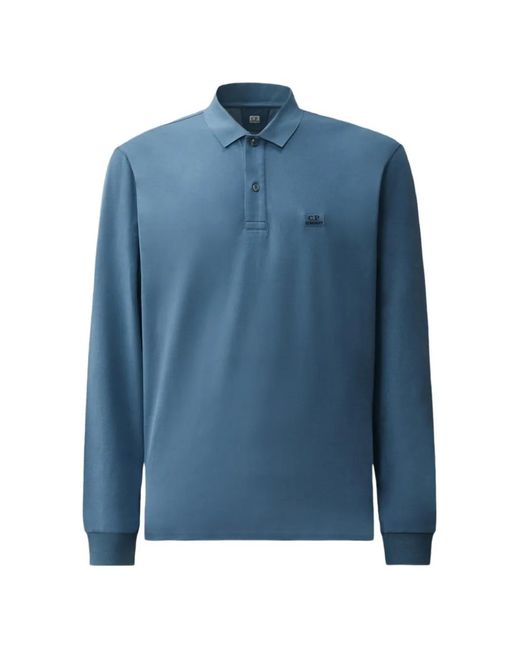 C P Company Blue Polo À Patch Logo for men