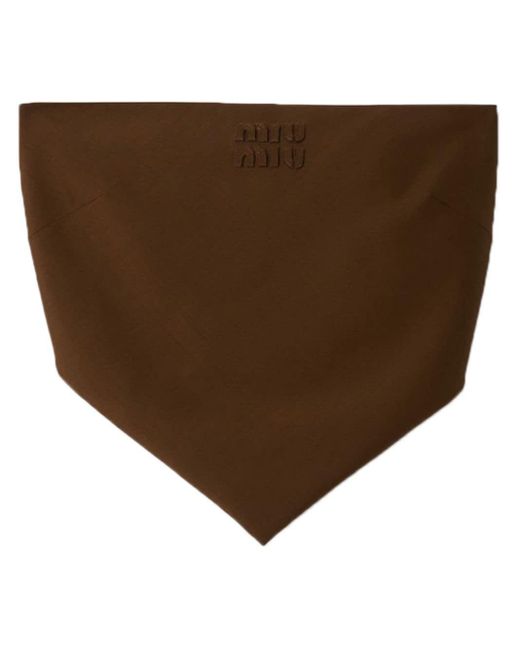 Miu Miu Brown Logo-appliqué Handkerchief Top