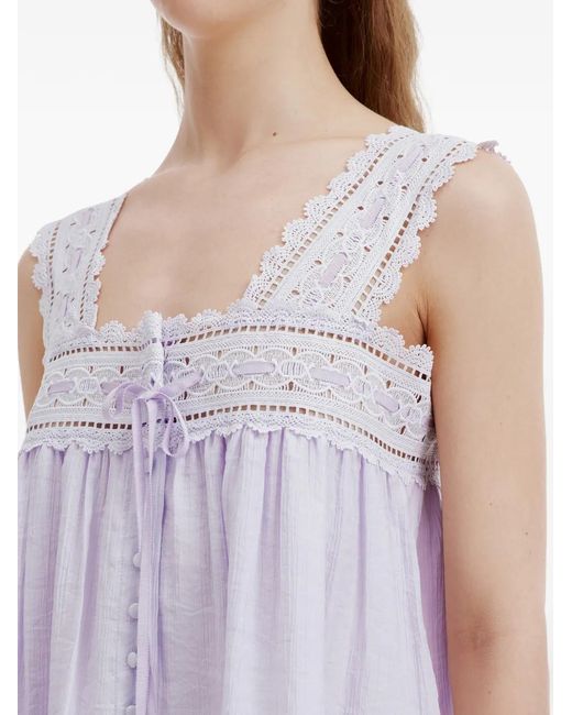 B+ AB Purple Lace-Trim Button-Up Jumpsuit