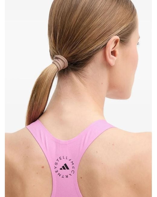 Adidas By Stella McCartney Pink Zip-Front Racer-Back Top