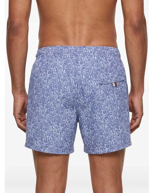 Bañador Estampado Canali de hombre de color Blue