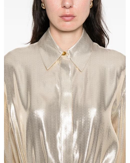 Joseph White Capri Metallic Buttoned Top