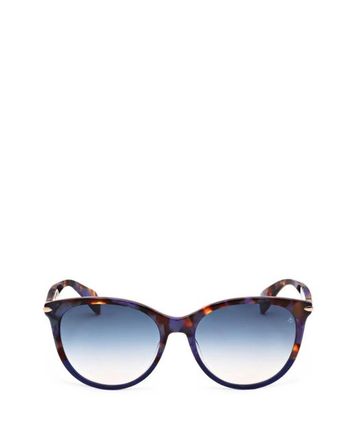 Rag & Bone Blue Tortoiseshell-Effect Cat-Eye Sunglasses