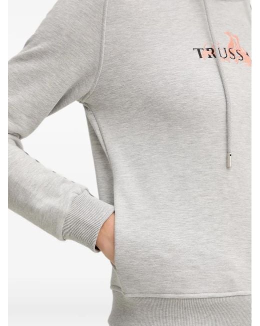 Trussardi Gray Logo Hoodie