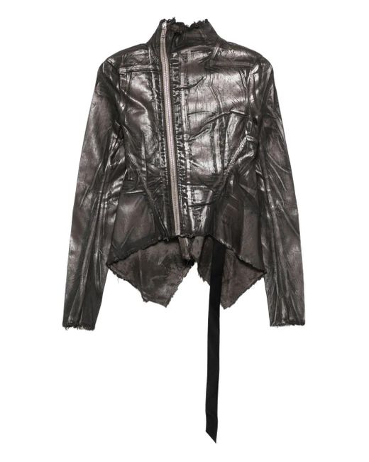 Rick Owens Asymmetrisch Jack Met Rits Aan De Voorzijde in het Black