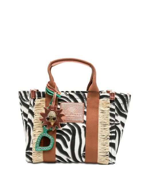 Kurt Geiger White Petit Sac Cabas Southbank À Imprimé Zébré