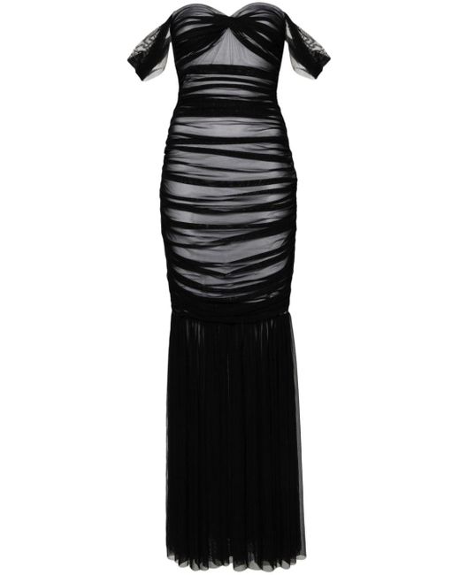 Vestido de fiesta Walter drapeado Norma Kamali de color Black