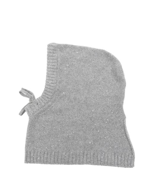 Gran Sasso Gray Sequin-Embellished Balaclava