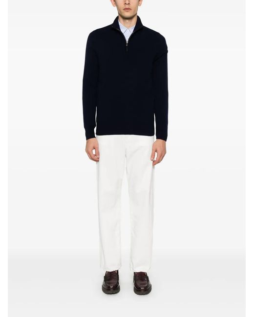 Bompard Blue Half-Zip Sweater for men