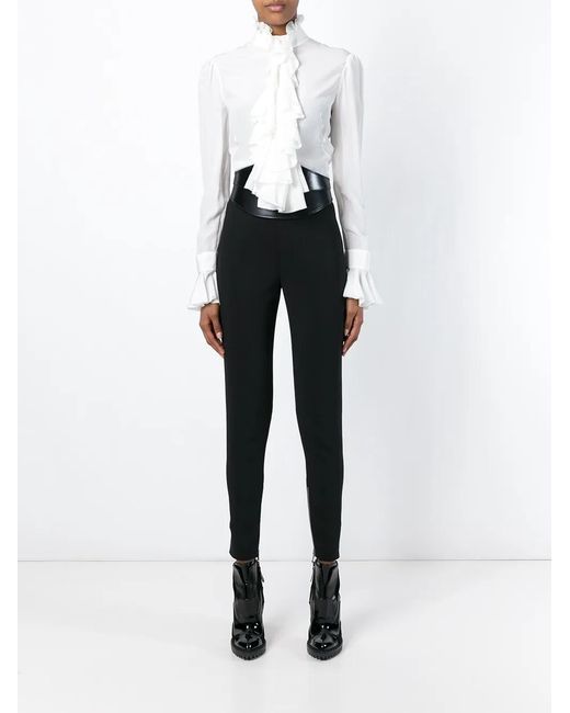 McQueen White Poplin Ruffle Shirt