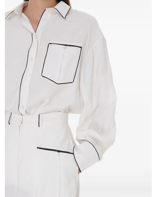 A.M.G White Piped-Trim Trousers