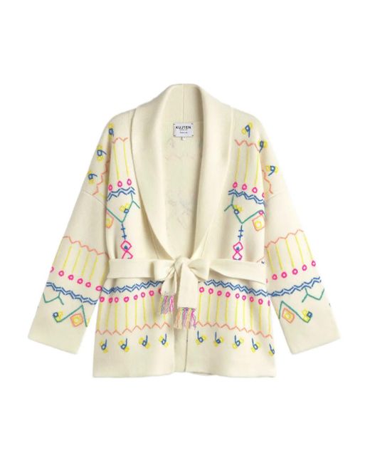 Kujten Mazigh ロングカーディガン White
