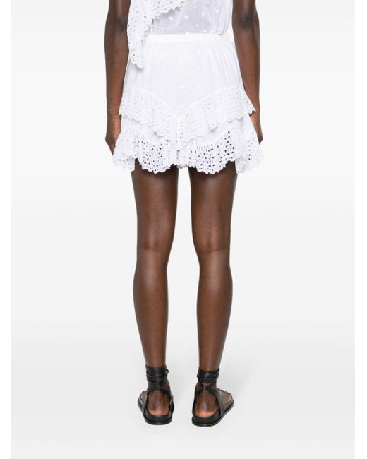 Isabel Marant Sukira Broderie Anglaise Shorts in het White