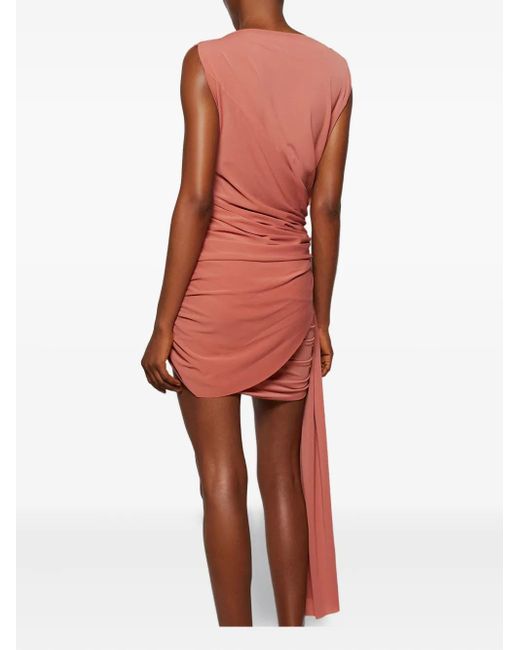Alex Perry Red Draped Twist Mini Dress