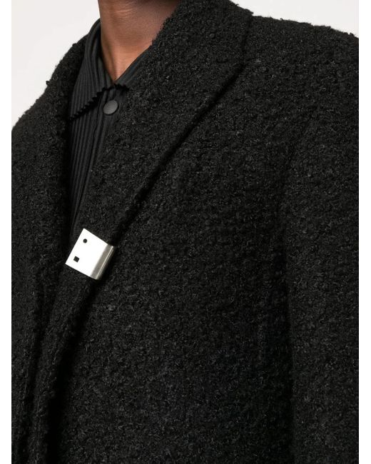 1017 ALYX 9SM Black Bouclé Layered Single-Breasted Coat for men