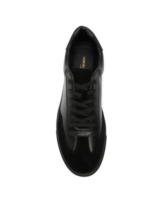 SERGIO MORETTI FIRENZE Black Baskets En Cuir À Empiècements for men
