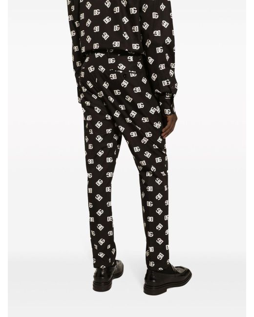 Pantalones con logo estampado Dolce & Gabbana de hombre de color Black