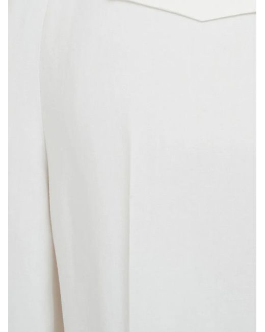 Brunello Cucinelli White Pintuck Detailing Tailored Trousers