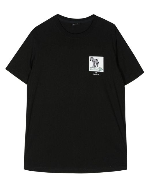 PS by Paul Smith T-Shirt mit One Way Zebra-Print in Black für Herren