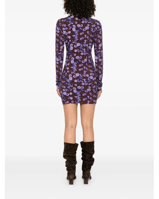 Patrizia Pepe Blue Minikleid mit Blumen-Print