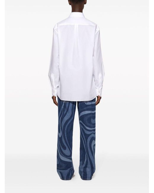 Emilio Pucci White Poplin Cotton Shirt for men