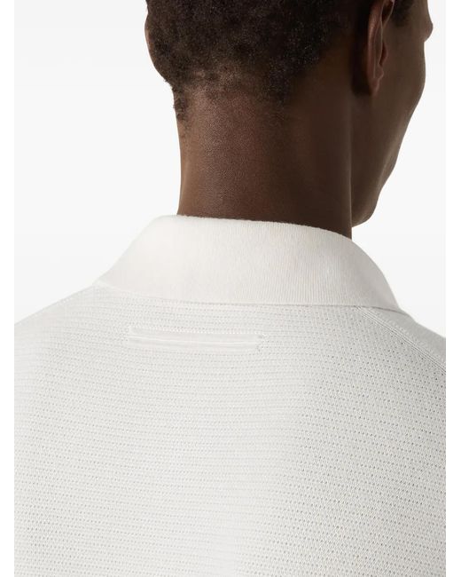 Zegna White Polo-Collar T-Shirt for men