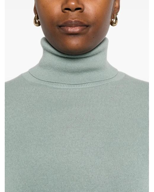 Allude Green Turtleneck Long-Sleeve Sweater