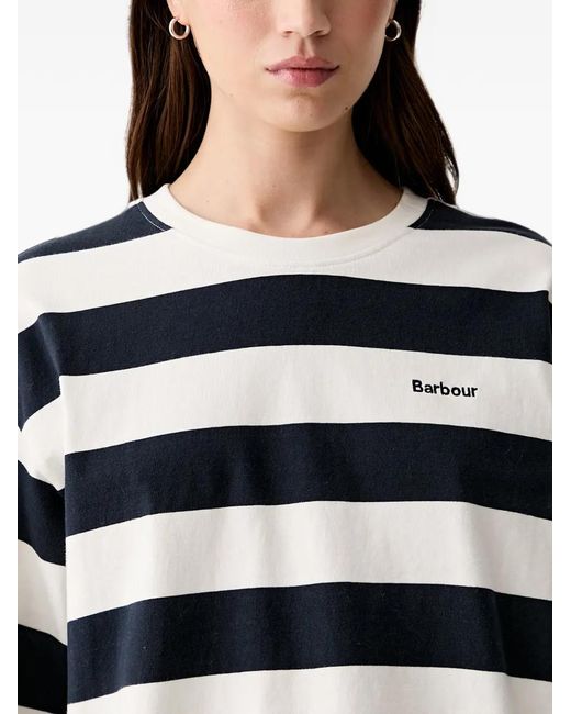 Barbour Blue Cartmel Striped-Pattern Long-Sleeved T-Shirt