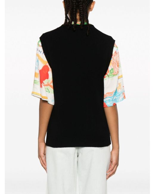 KENZO Black Boke Flower-embroidery Wool Vest
