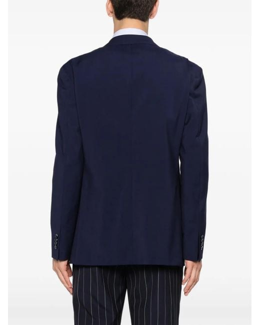 Luigi Bianchi Blue Single-Breasted Peak-Lapel Suit for men