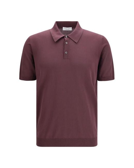 Roberto Collina Purple Polo En Maille Fine À Manches Courtes for men