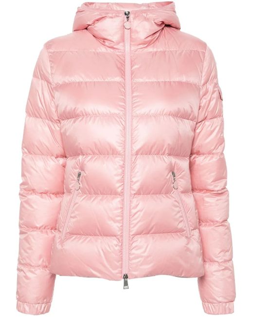 Moncler Gles Hooded Puffer Jacket in Pink Lyst