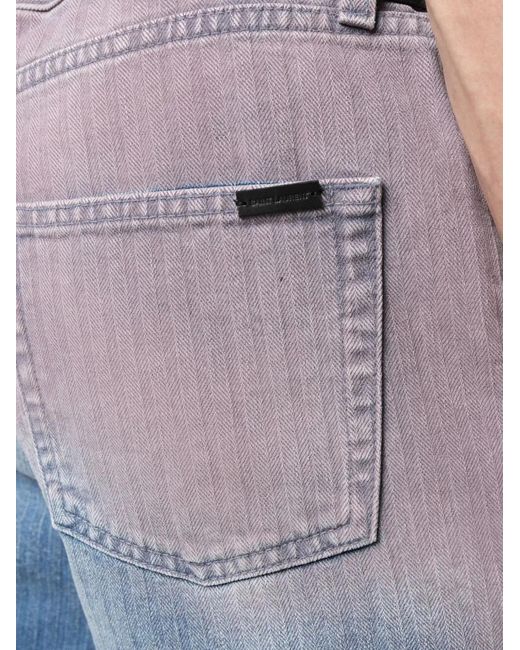 Saint Laurent Blue Gradient Denim Shorts for men