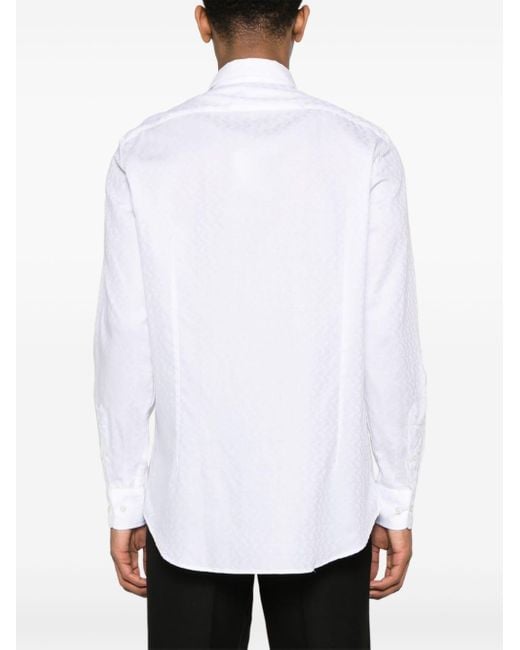 Etro White Paisley-jacquard Cotton Shirt for men