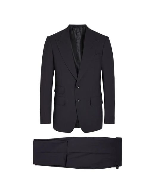 Tom Ford Blue Flap-Pocket Suit for men