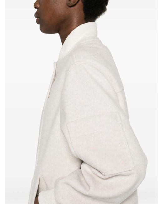 DR. HOPE White Brushed-Effect Bomber Jacket