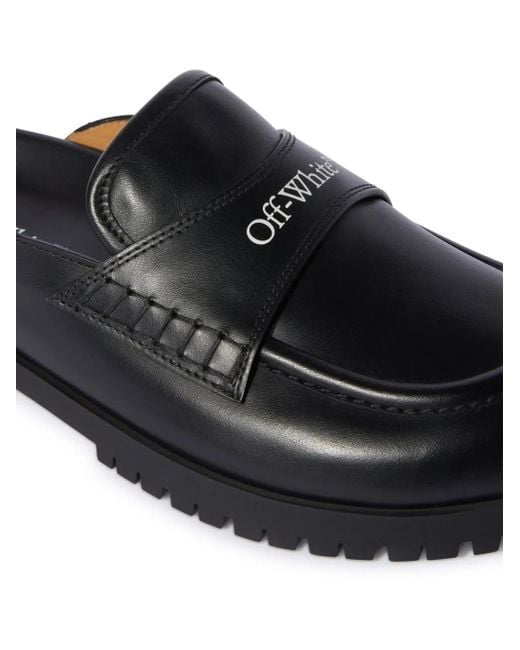 Off-White c/o Virgil Abloh Black Chicago Leather Slippers