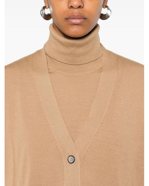 Blanca Vita Natural Fine-Knit Vest And Cardigan Set