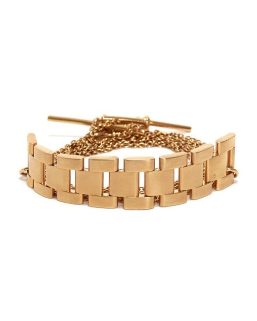 Victoria Beckham Metallic Chain Wrap T-bar Necklace