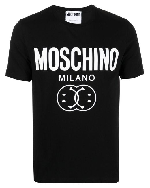 Moschino Cotton Milano Logo Smiley Face Print T-shirt in Black for Men ...
