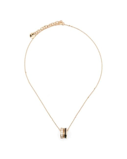 Ferragamo White Ring-Pendant Necklace